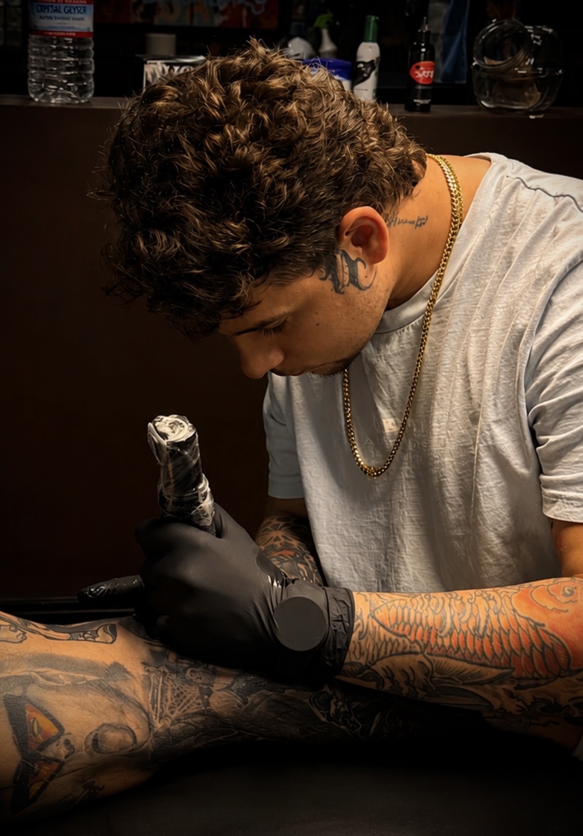 Tattoo artist at work